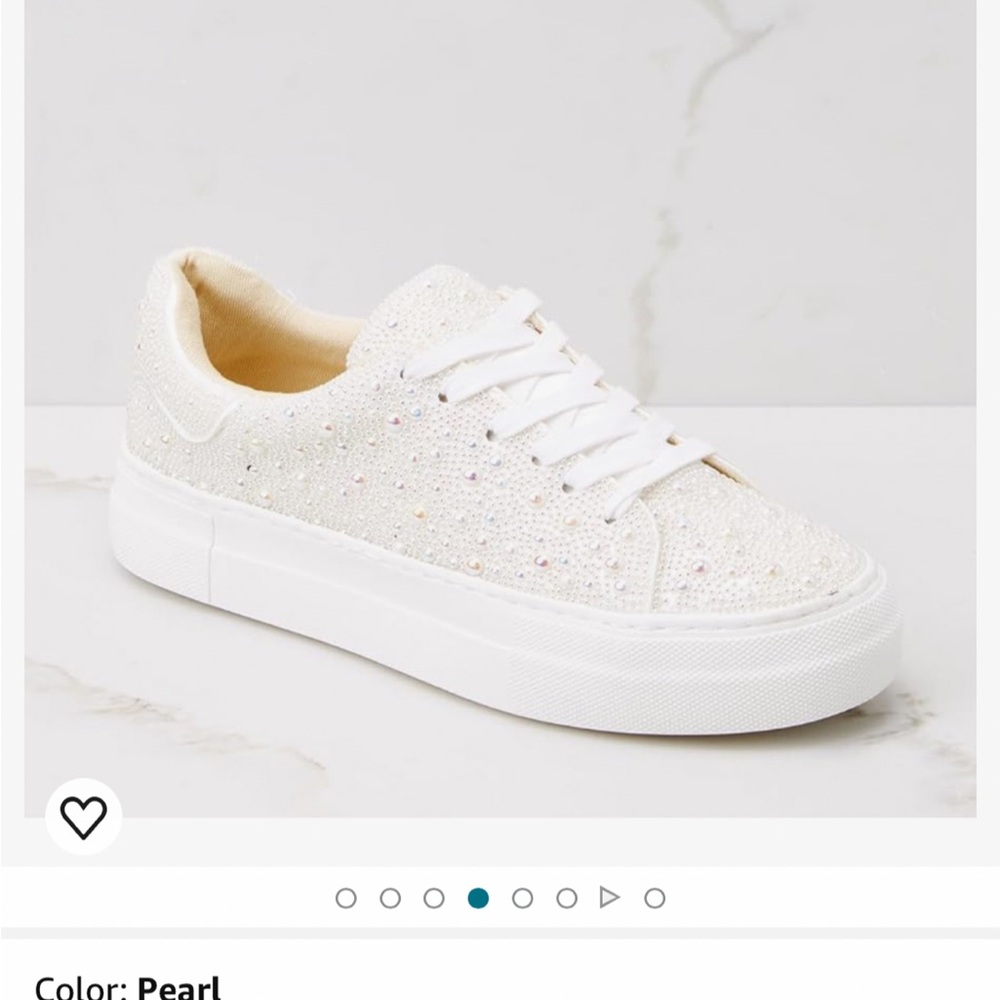 Pearl Rhinestone Amazon Sneakers, worn once!